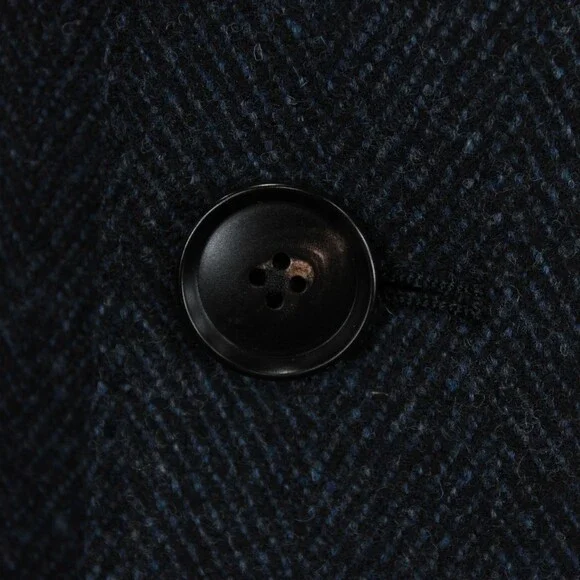 Cardinal of Canada NWT Top Coat Size 42R US Blue & Black Herringbone Wool/Cash